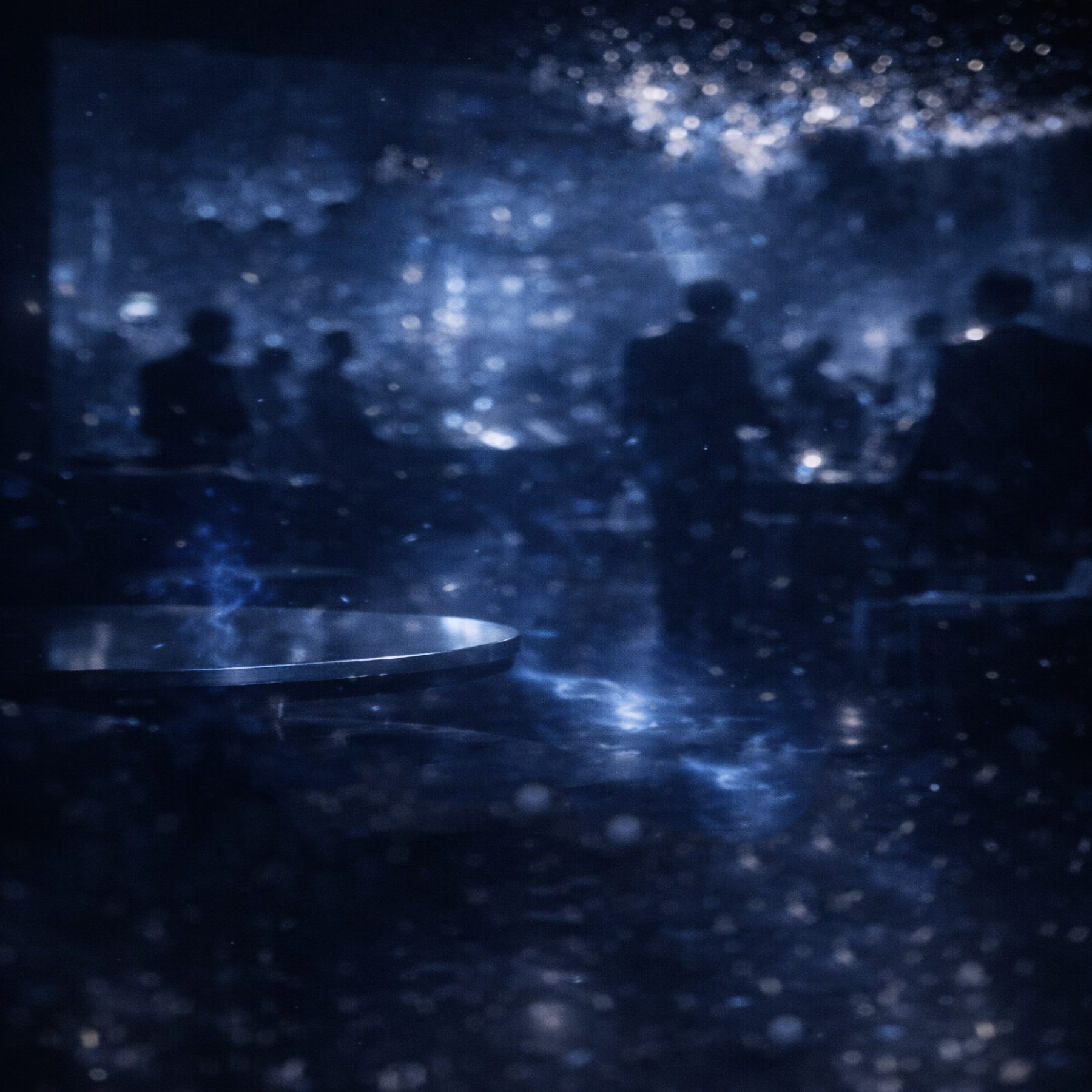 Blu Noir 852 — atmospheric lounge interior, sapphire-blue ambient light